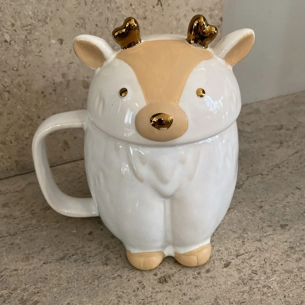West Elm Ceramic Deer Mugs / 4